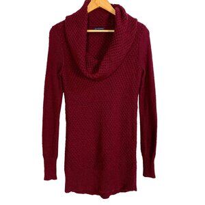 Crochet Cowl Neck Tunic Sweater Pullover Oversized Red Knit M American Eagle